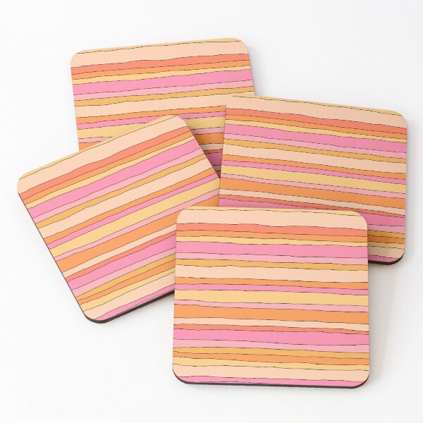 Item preview, Summer Stripes Lined Stripe Pattern Pink Orange Yellow Black designed and sold by kierkegaard.