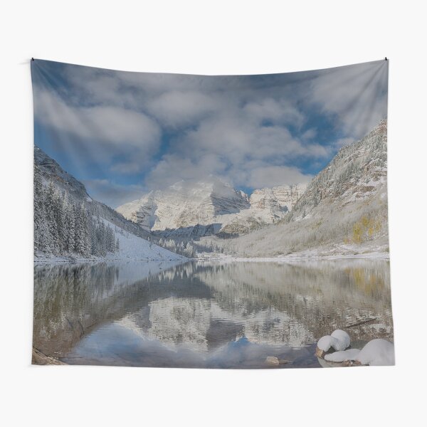 Item preview, Snow covered Maroon Bells in Aspen, Colorado. designed and sold by Rocky Mountain Artistry.