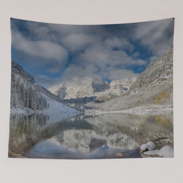 Item preview, Snow covered Maroon Bells in Aspen, Colorado. designed and sold by Rocky Mountain Artistry.