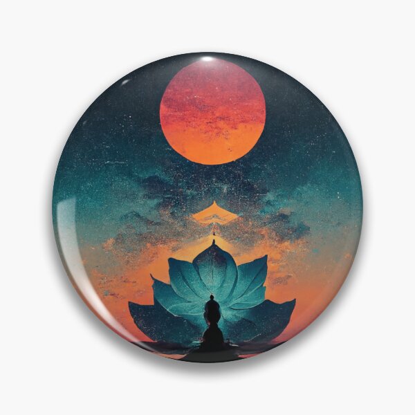 Item preview, Meditating Monk In Front Of Lotus Flower Yoga Meditation designed and sold by Smuvu-Pictures ⭐⭐⭐⭐⭐.