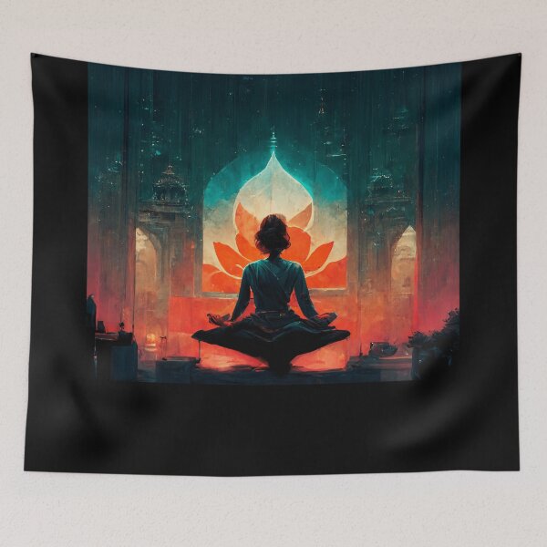 Item preview, Meditation Picture Of A Meditating Woman designed and sold by Smuvu-Pictures ⭐⭐⭐⭐⭐.