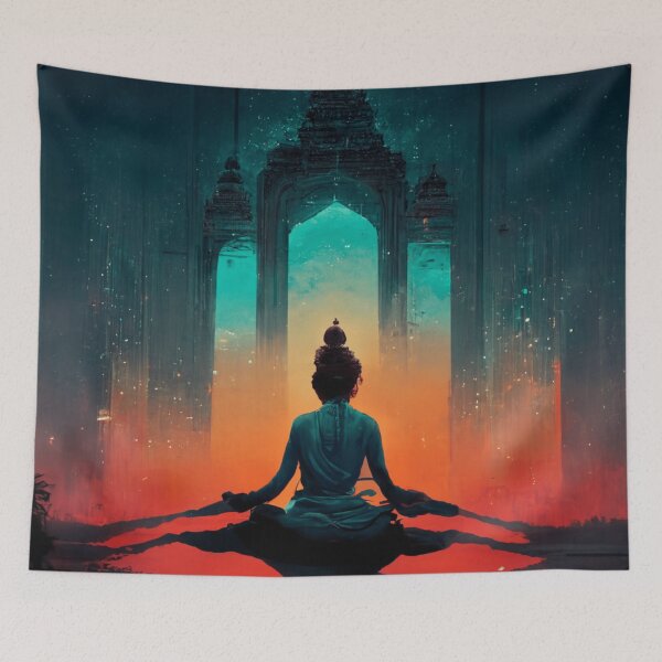 Item preview, Meditation Image Of A Meditating Woman designed and sold by Smuvu-Pictures ⭐⭐⭐⭐⭐.