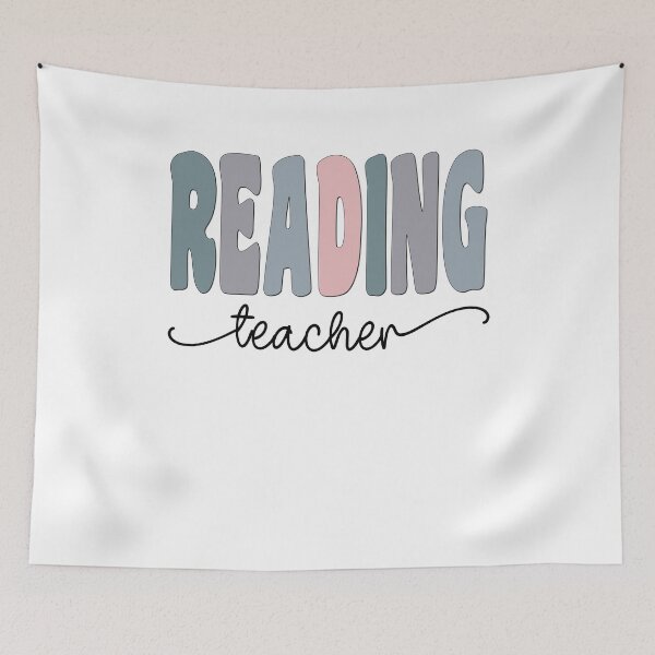 Item preview, Reading Teacher Pastel Funky Retro Script Design designed and sold by mysticblvd.