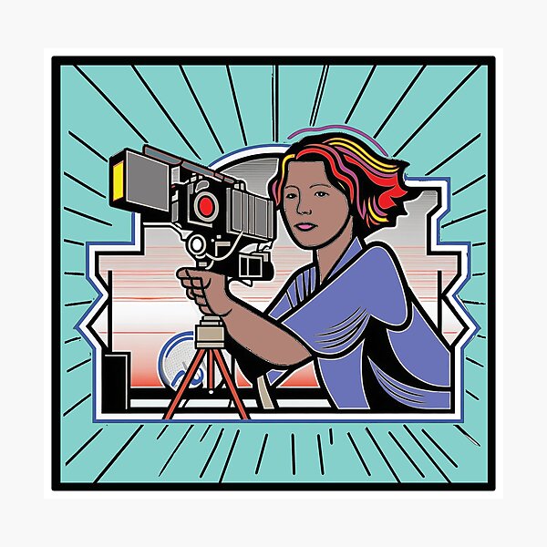 Item preview, Art Deco Lady Camera Op designed and sold by SetLifeStickers.