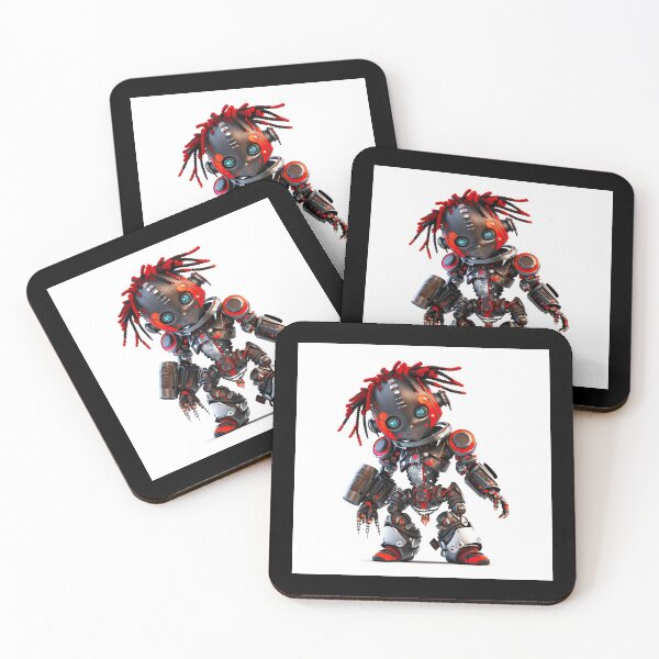Item preview, Cute Black Red Kid Robot designed and sold by elnixart.