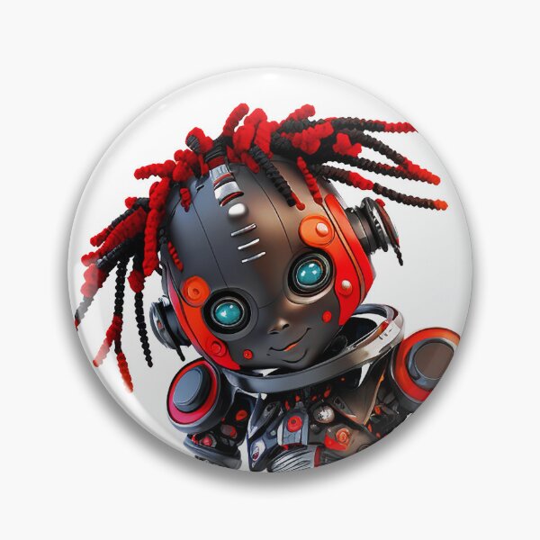 Item preview, Cute Black Red Kid Robot designed and sold by elnixart.