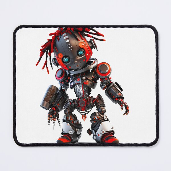 Item preview, Cute Black Red Kid Robot designed and sold by elnixart.