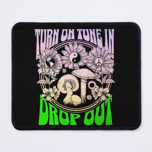 Item preview, Turn On Tune In Drop Out Mushrooms Peace Sign Ying Yang Retro Vintage designed and sold by zptees.