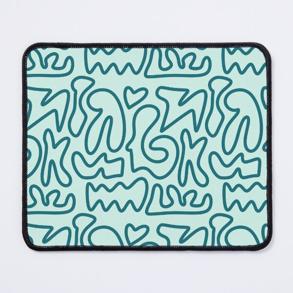 Artikelvorschau, Blaugrünes abstraktes Linework Design Squiggle Artwork entworfen und verkauft von cadencreations.