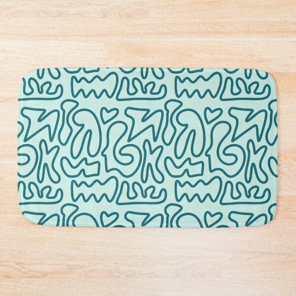 Item preview, Blue Green Abstract Linework Design Squiggle Artwork designed and sold by cadencreations.