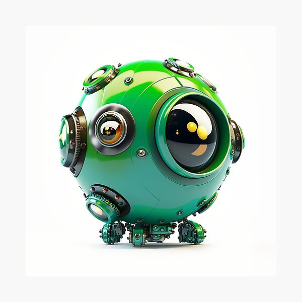 Item preview, Cute Green Eye Robot designed and sold by elnixart.