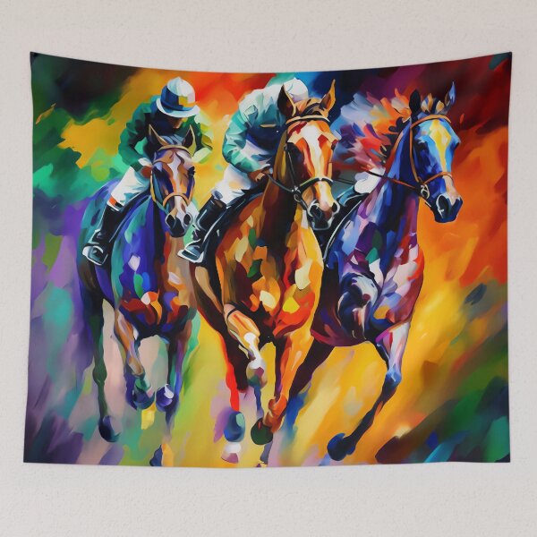 Item preview, Equine Euphoria: Vibrant Horse Racing  designed and sold by No1Equestrian.