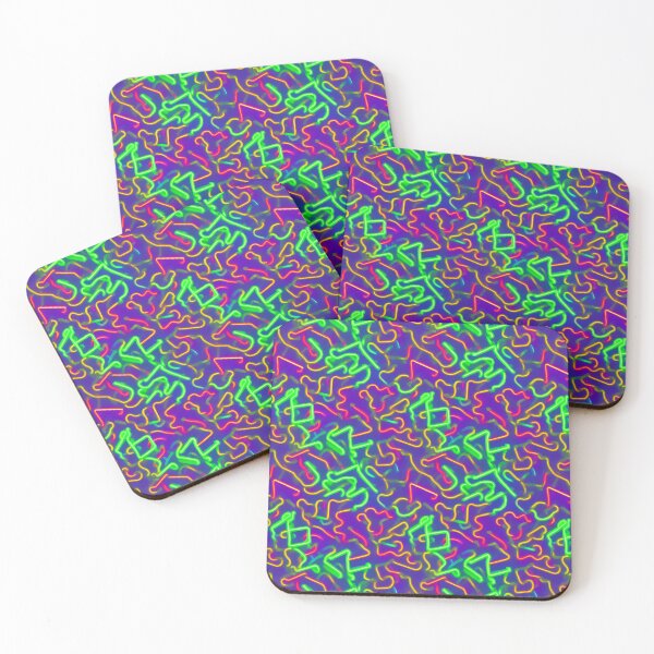 Item preview,  Colourfull neon yellow red and green lines infinite pattern designed and sold by SJG-digital.