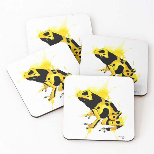 Item preview, Dendrobates Leucomelas "Bumble Bee" Dart Frog Watercolor designed and sold by Gyngr-art.