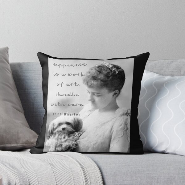 Item preview, Edith Wharton portrait and quote: Happiness is a work of art. Handle with care. designed and sold by artbleed.