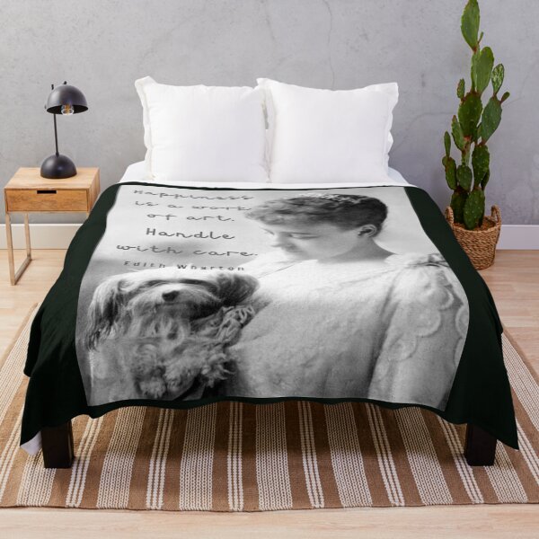 Item preview, Edith Wharton portrait and quote: Happiness is a work of art. Handle with care. designed and sold by artbleed.