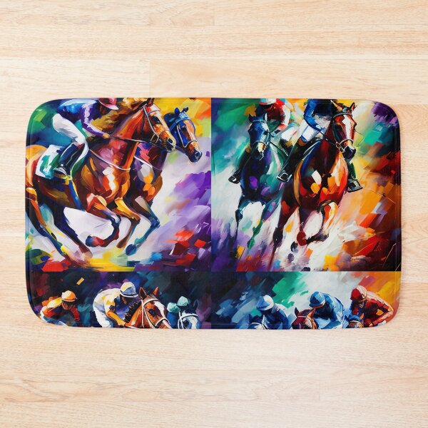 Item preview, Chasing the Finish Line: A Captivating Horse Racing Artwork in Quadrants designed and sold by No1Equestrian.