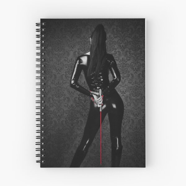 Artikelvorschau, Rückseite der Domina im Latex-Catsuit mit Peitsche entworfen und verkauft von empee.