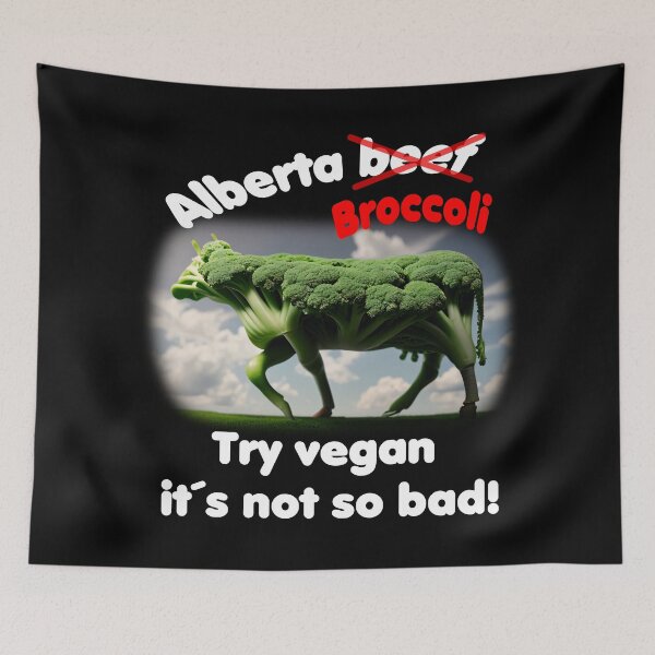 Item preview, No Alberta Beef - Moohoo - the happy broccoli beef designed and sold by ArtCreator2023.