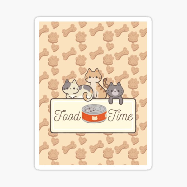 Pet bowl design: cat food time Sticker