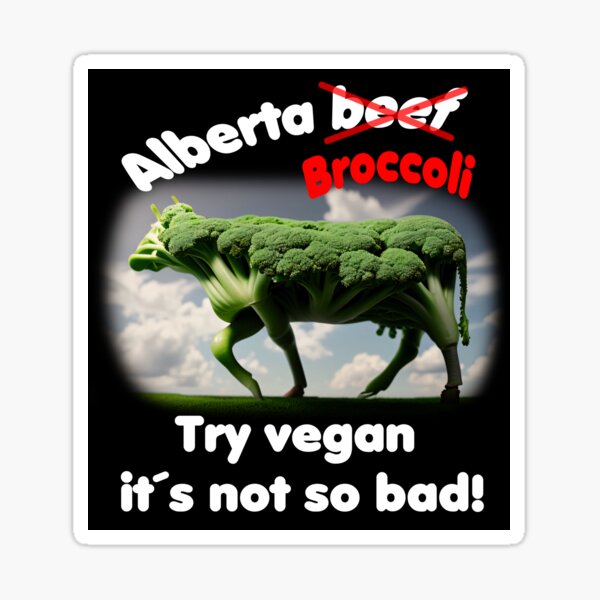 Artikel-Vorschau von No Alberta Beef - Moohoo - das glückliche Brokkoli-Rind, designt und verkauft von ArtCreator2023.