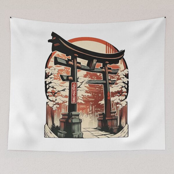 Item preview, Japanese shinto shrine mucha style designed and sold by artyficial-.