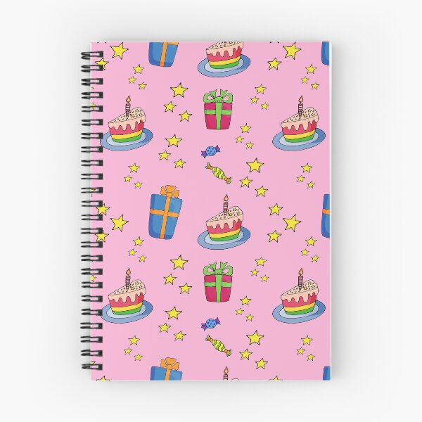 Item preview, pink birthday pattern: cake, candy, gifts and stars  designed and sold by YuYuKoroleva.