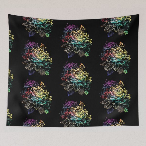 Item preview, Colorful Psychedelic Art Floral Design designed and sold by digitaldreamHD.