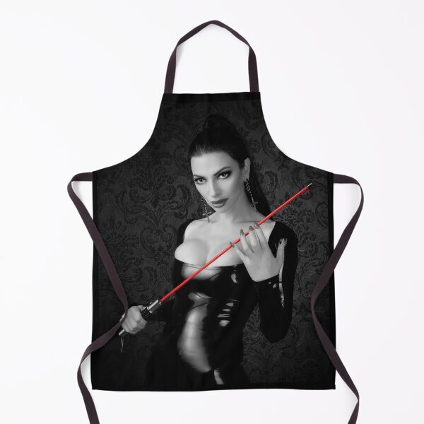 Item preview, Black and White of Busty Dominatrix in Latex Holding Whip designed and sold by empee.