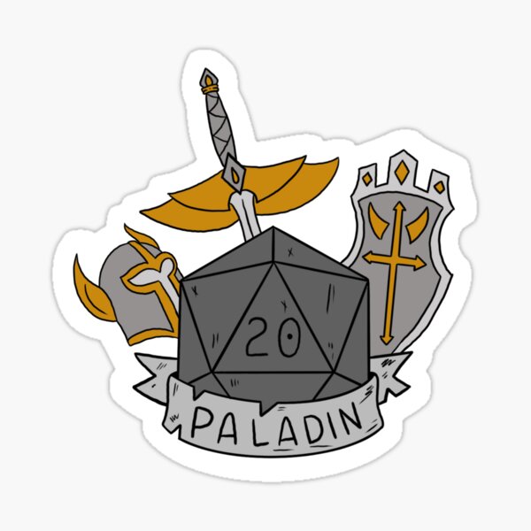 Paladin DnD TTRPG Sticker - Gray Sticker