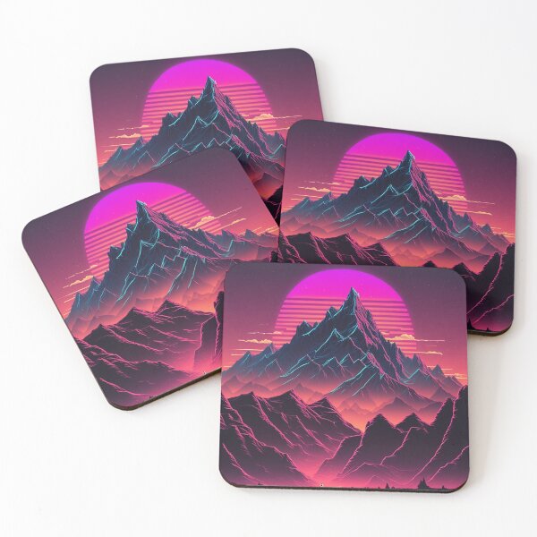 Item preview, Retro Synthwave Mountains 80s designed and sold by RESToRAPTOR.