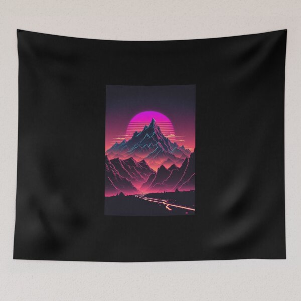Item preview, Retro Synthwave Mountains 80s designed and sold by RESToRAPTOR.