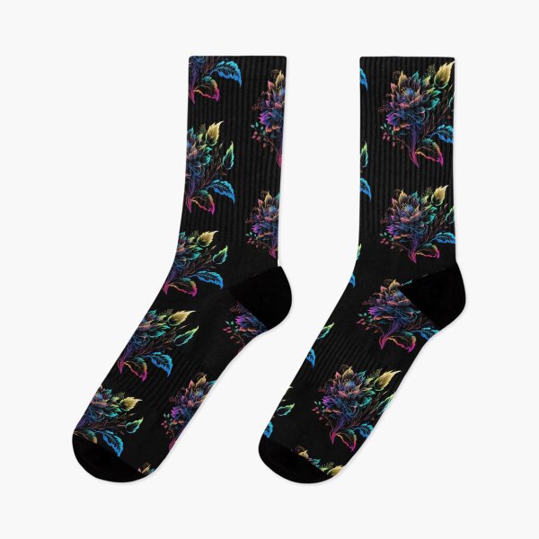 Item preview, Vibrant Colors Blooming Flower, Neon Glowing Floral Art designed and sold by digitaldreamHD.