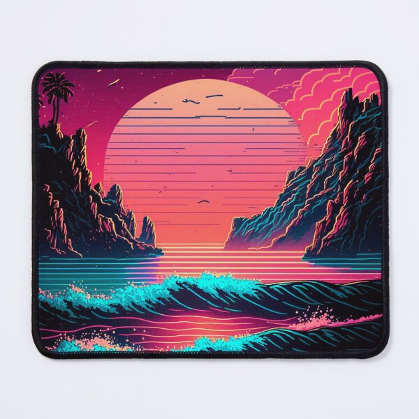 Item preview, Retro Synthwave Sea Waves 80s designed and sold by RESToRAPTOR.