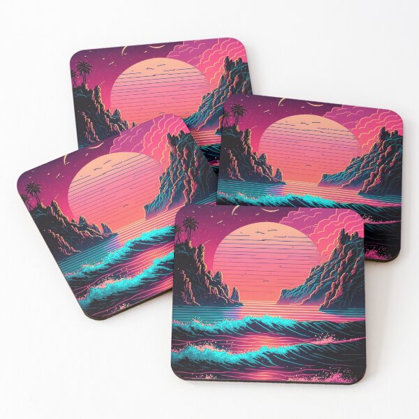 Item preview, Retro Synthwave Sea Waves 80s designed and sold by RESToRAPTOR.