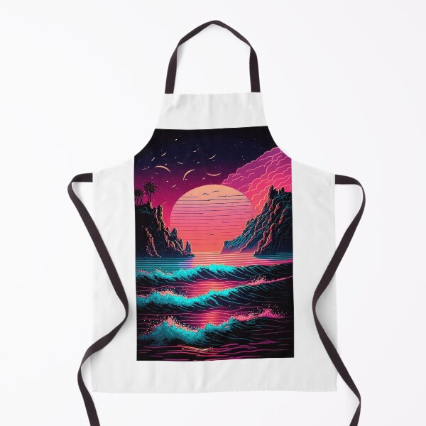 Item preview, Retro Synthwave Sea Waves 80s designed and sold by RESToRAPTOR.