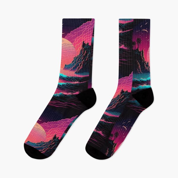 Item preview, Retro Synthwave Sea Waves 80s designed and sold by RESToRAPTOR.
