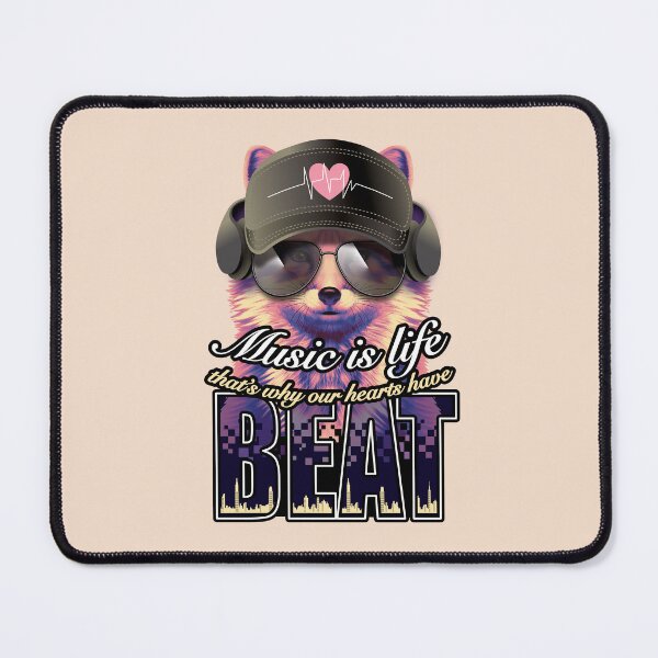 Item preview, Music is life that’s why our hearts have beat fox sunglasses headphone digital pixel design designed and sold by SetthaSK.