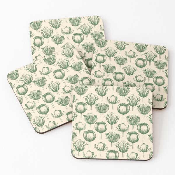 Item preview, Vintage Tulips green designed and sold by Kathryn  Grace.