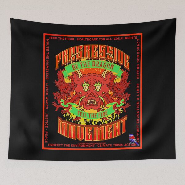 Item preview, PMD00574 Progressive Movement Designs red Be The Dragon motivational message with political goals for progressive Democrats or Independents and Bernie Sanders supporters who are feeling the Bern designed and sold by ProgressiveLeft.