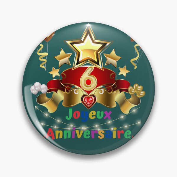 Aperçu de l'œuvre 6 ans, Joyeux anniversaire 6 ans, (Français), Cadeau enfant créée et vendue par Ksmith-Style.