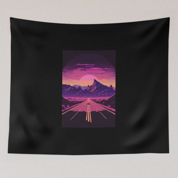Item preview, Retro Synthwave Desert Road 80s designed and sold by RESToRAPTOR.