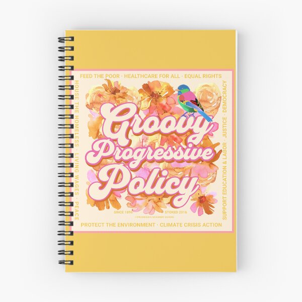 Item preview, PMD00575 Progressive Movement Designs Groovy vintage retro 1960s style floral design with goals on peach for progressive Democrats or Independents and Bernie Sanders supporters designed and sold by ProgressiveLeft.
