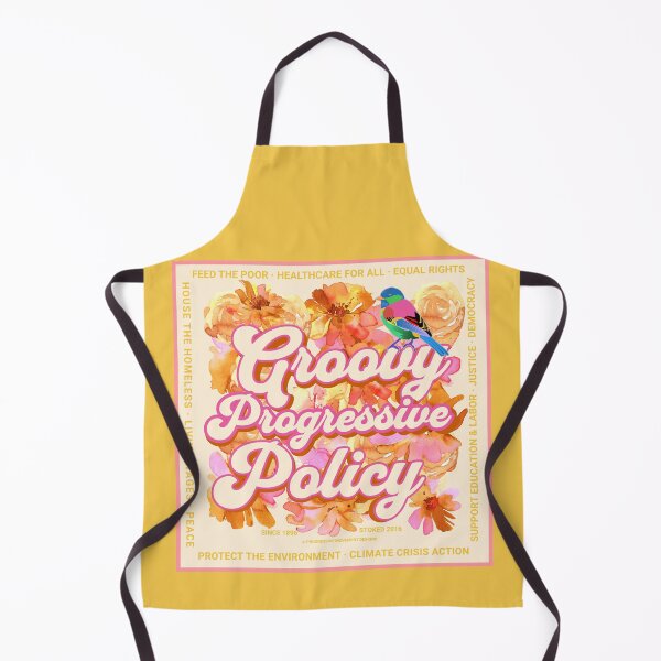 Item preview, PMD00575 Progressive Movement Designs Groovy vintage retro 1960s style floral design with goals on peach for progressive Democrats or Independents and Bernie Sanders supporters designed and sold by ProgressiveLeft.