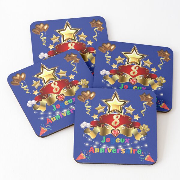 Aperçu de l'œuvre 8 ans, Joyeux anniversaire 8 ans, (Français), Cadeau enfant créée et vendue par Ksmith-Style.