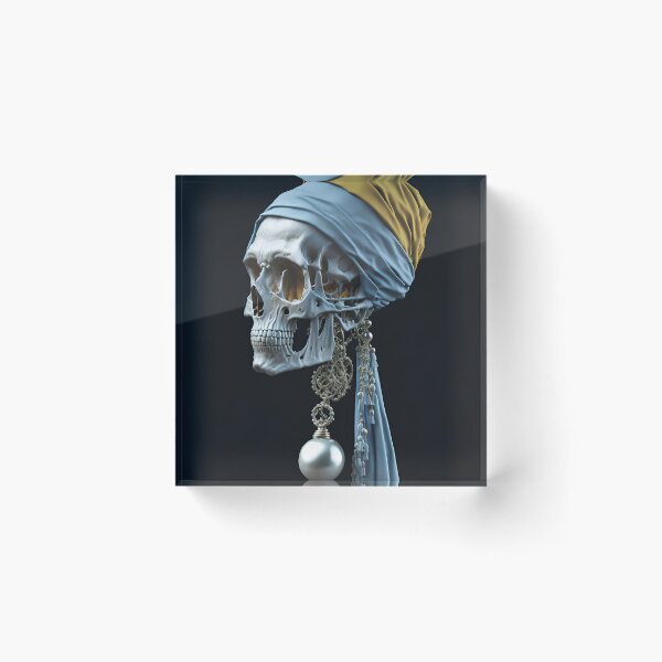 Item preview, HD skull with a pearl earring designed and sold by anamwp.