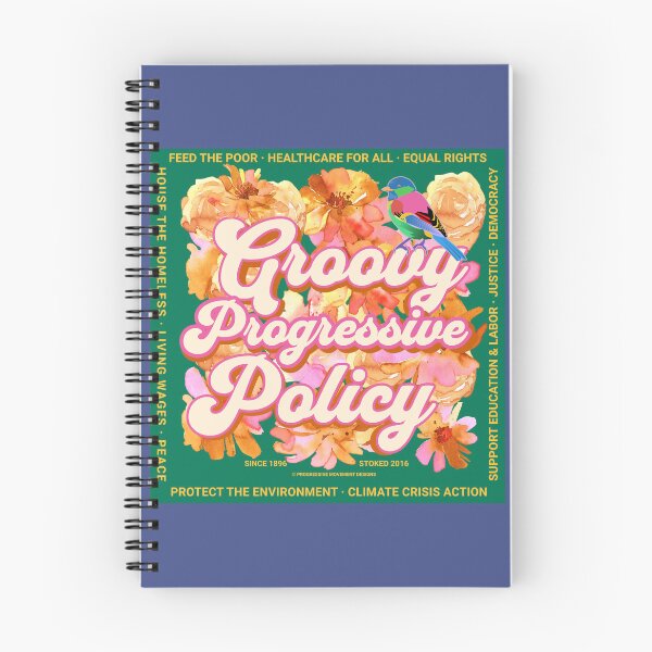 Item preview, PMD00577 Progressive Movement Designs Groovy vintage retro 1960s style flowers design with policy goals on green for progressive Democrats or Independents and Bernie Sanders supporters designed and sold by ProgressiveLeft.