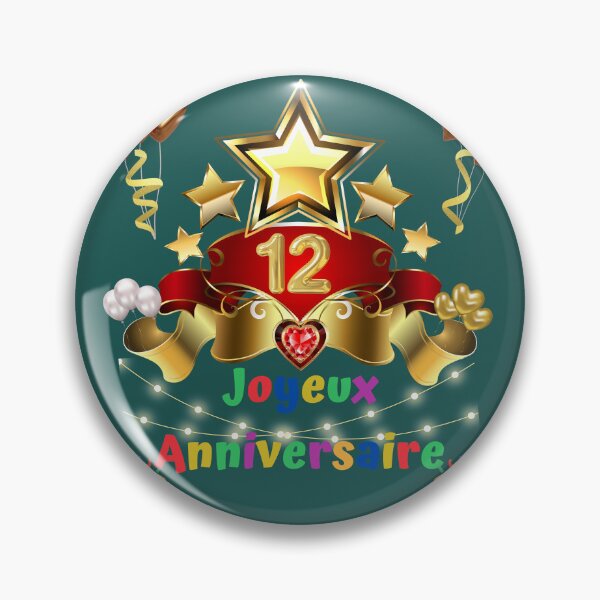 Aperçu de l'œuvre 12 ans, Joyeux anniversaire 12 ans, (Français), Cadeau enfant créée et vendue par Ksmith-Style.