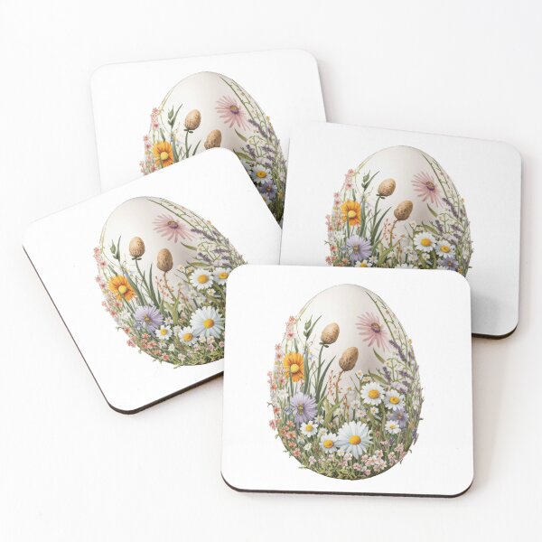 Item preview, Floral Garden Botanical Print with wild flowers Easter Egg designed and sold by FloralFancy.