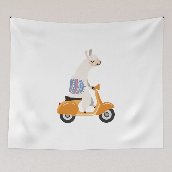 Item preview, Alpaca on scooter designed and sold by Leo's Alpaca store.
